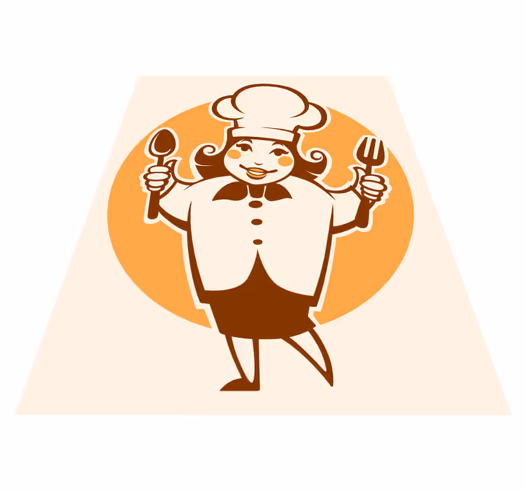 Cheerful Chef Silhouette kitchen vinyl rug - TenStickers