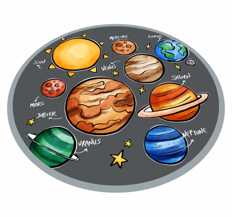 Solar System Playzone gaming vinyl rug - TenStickers