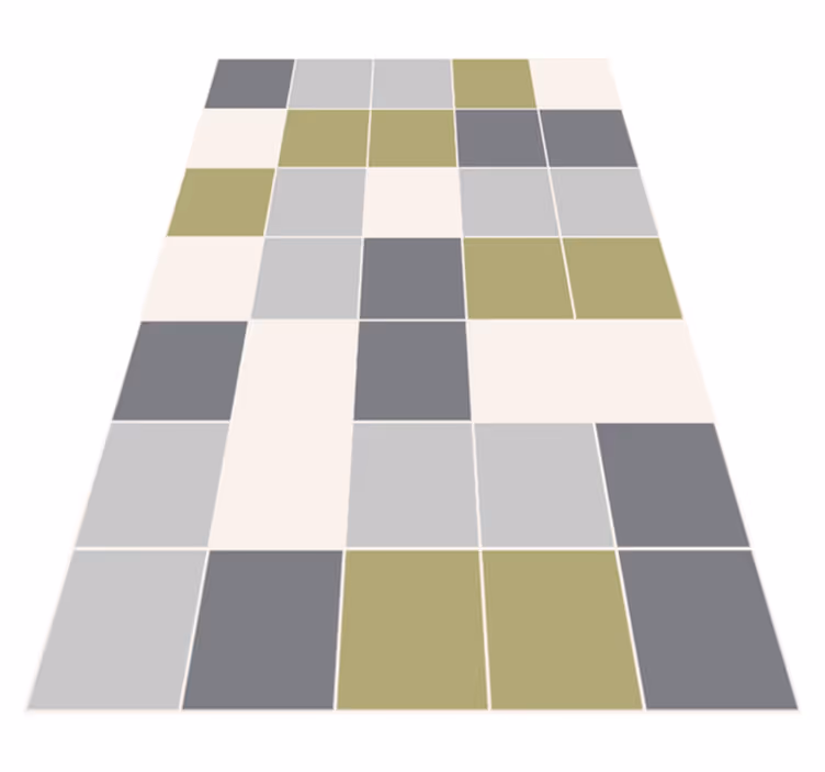 Tile vinyl rug with geometric tile design - TenStickers