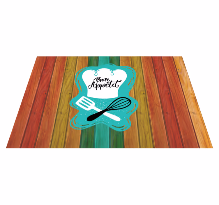 Bon Appetit Emblem custom vinyl rug - TenStickers