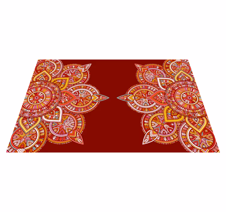 Ethnic red mandala vinyl rug - TenStickers
