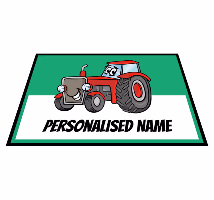 Personalized Tractor Graphic custom vinyl rug - TenStickers