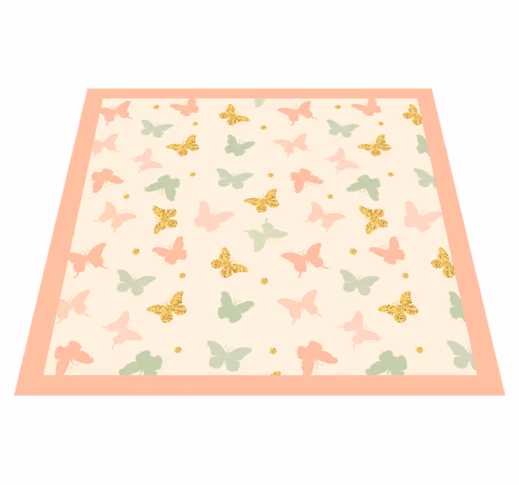 Butterfly Pastels nursery vinyl rug - TenStickers