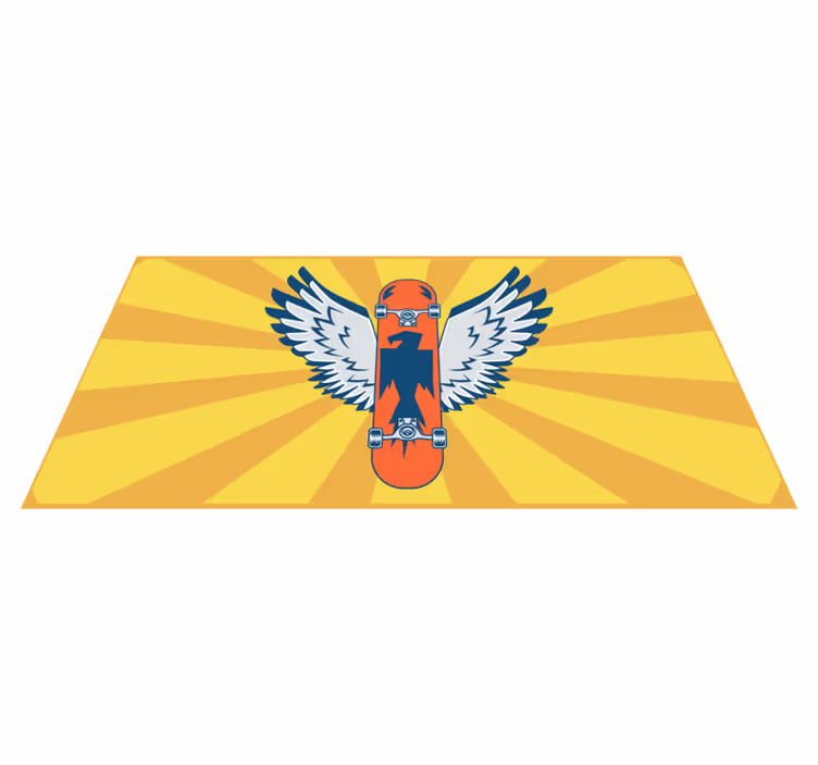 Orange skateboard teen vinyl rug - TenStickers