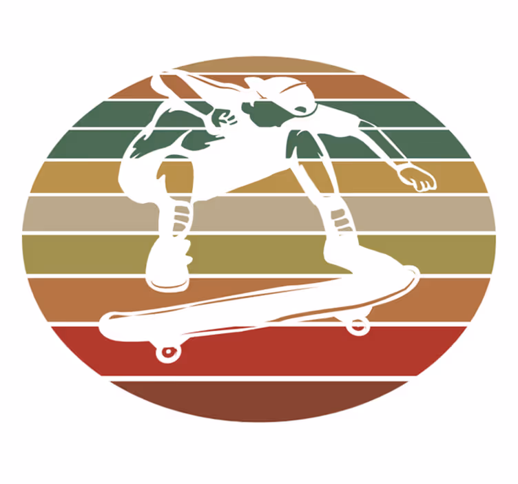 Skater Silhouette teenage bedroom vinyl rug - TenStickers