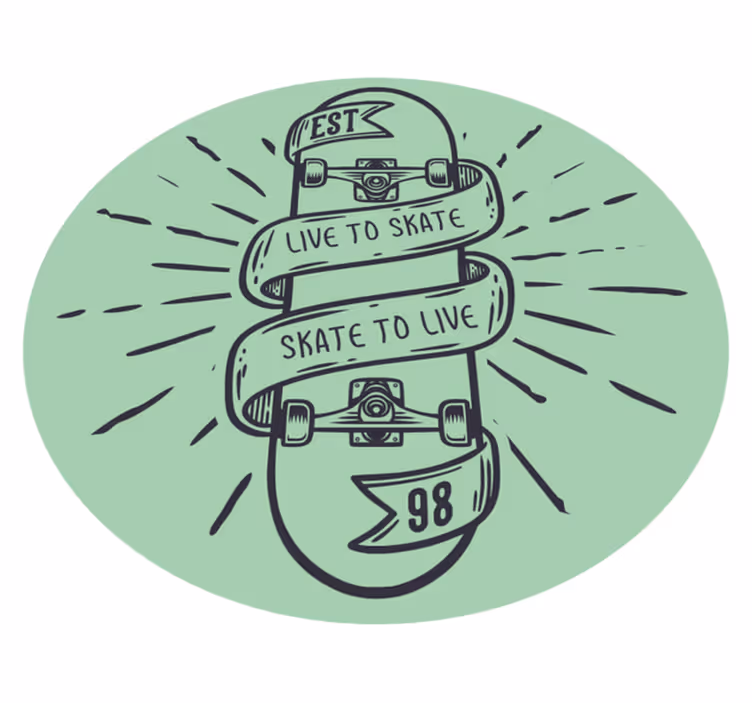 Skate to Live teen vinyl rug - TenStickers