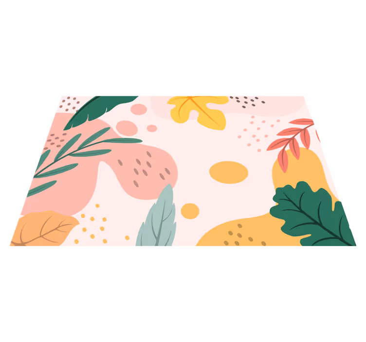 Botanical Abstract floral vinyl rug - TenStickers