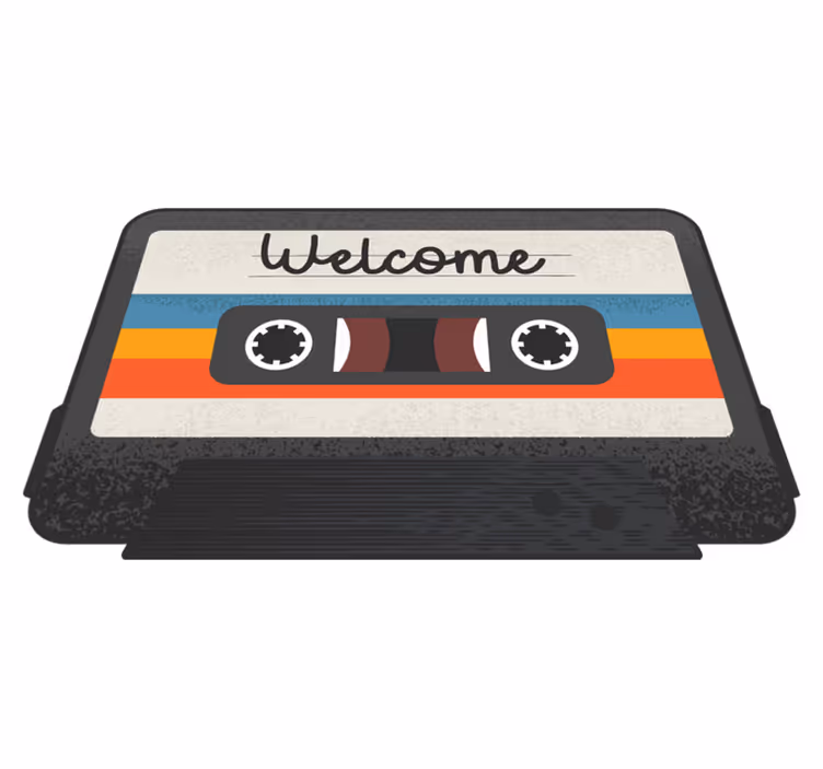 Cassette Welcome Design custom vinyl rug - TenStickers