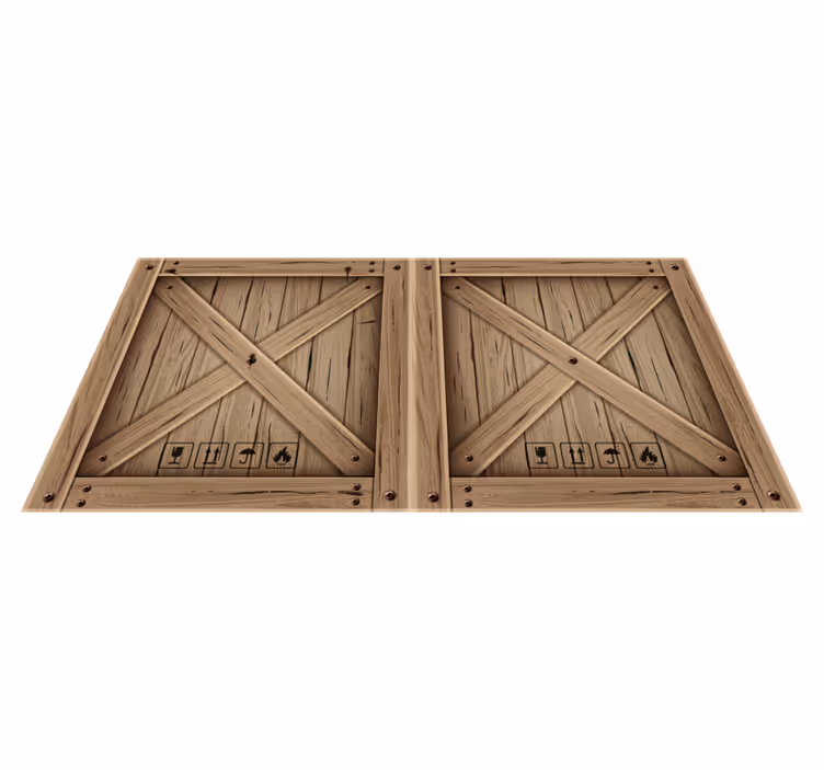 Wooden Crate Illusion wood effect vinyl rug - TenStickers