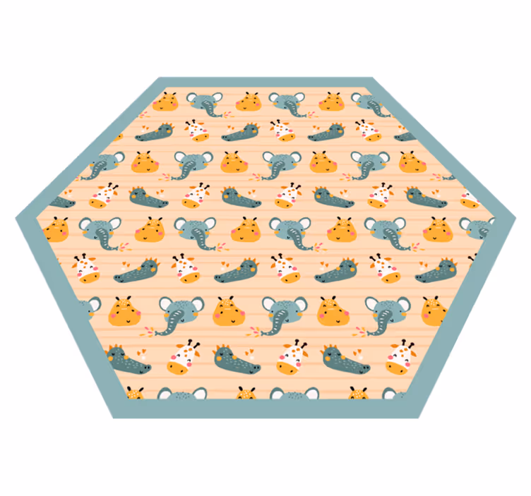 Safari Animal Patterns kids vinyl rug - TenStickers