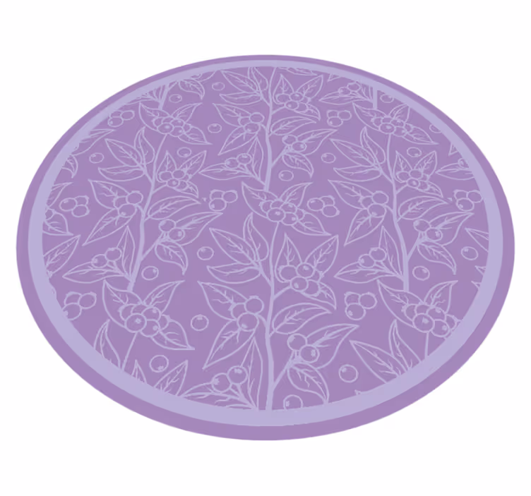 Leaves and berries floral vinyl rug - TenStickers