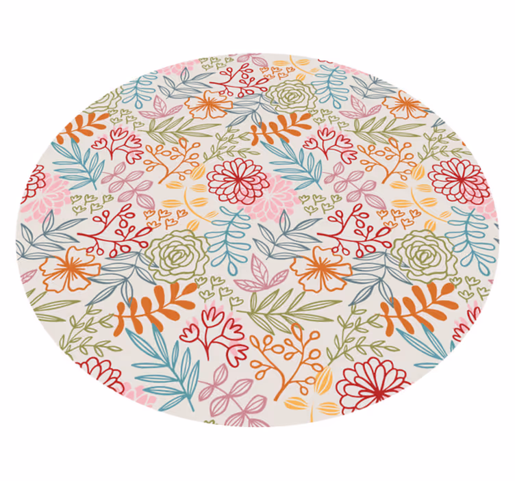 Blossom Pastel Selection floral vinyl rug - TenStickers