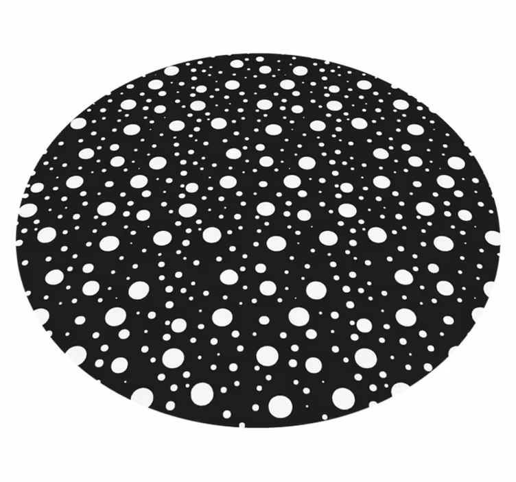 Grey and black polka dots nursery vinyl rug - TenStickers