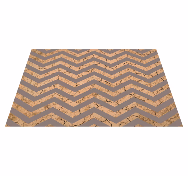 Zig- Zag Brown Mud vinyl rug - TenStickers