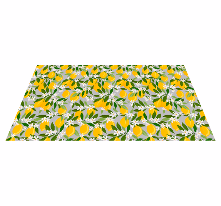 Lush citrus blossom kitchen vinyl rug - TenStickers