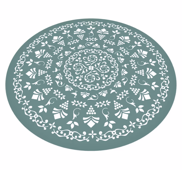Floral Pattern Motif mandala vinyl rug - TenStickers