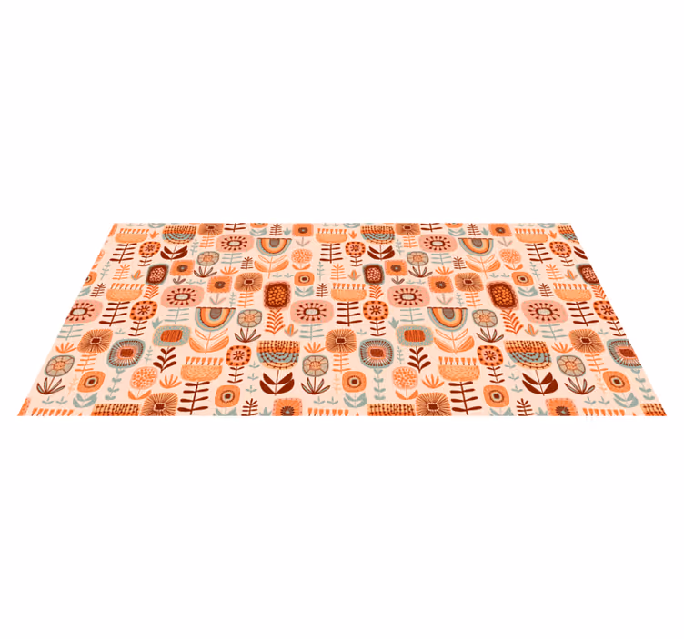 Floral vinyl rug with natural floral designs - TenStickers