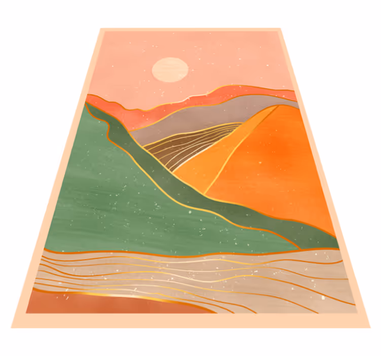 Colourful pastel landscape nordic vinyl rug - TenStickers