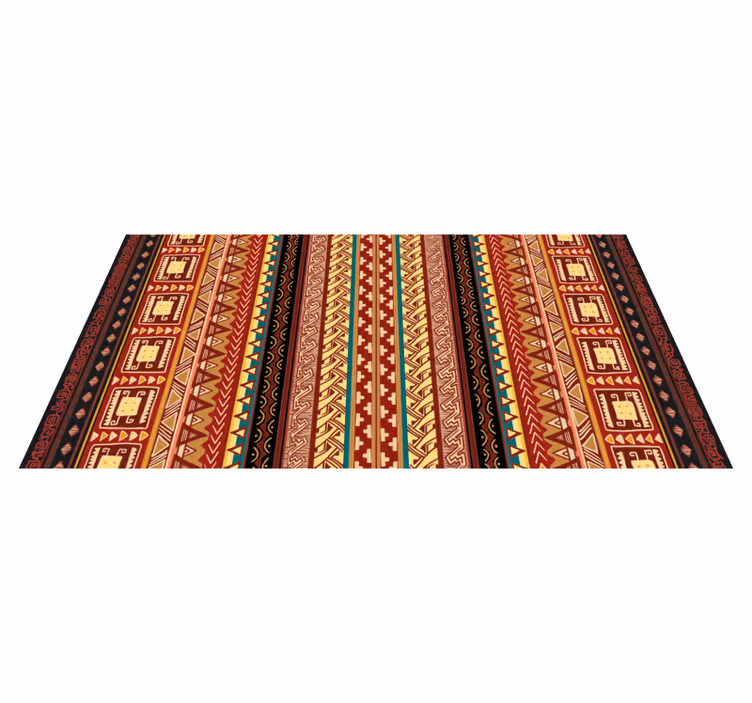 Bedroom vinyl rug with ethnic stripe pattern - TenStickers