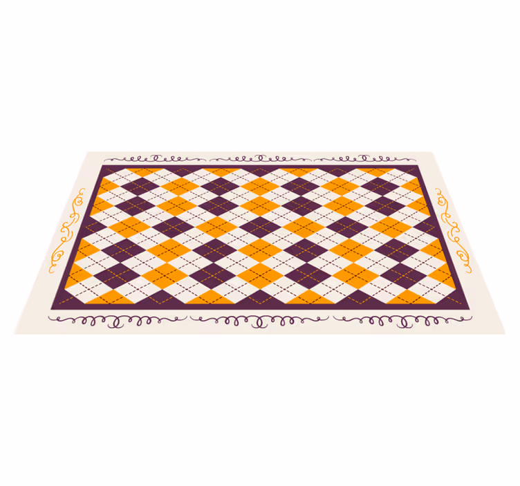 Checked vintage pattern kitchen floor tiles - TenStickers
