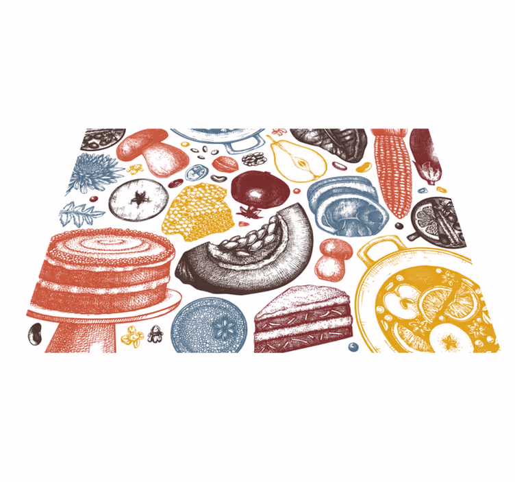 Autumn attributes kitchen floor tiles - TenStickers