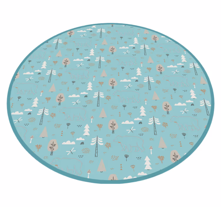 Forest Animal Scene nursery vinyl rug - TenStickers