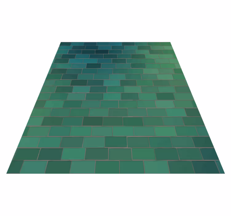 Textured green design tile vinyl rug - TenStickers