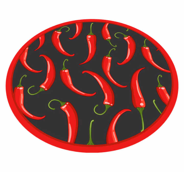 Spicy Red Peppers scandinavian vinyl rug - TenStickers