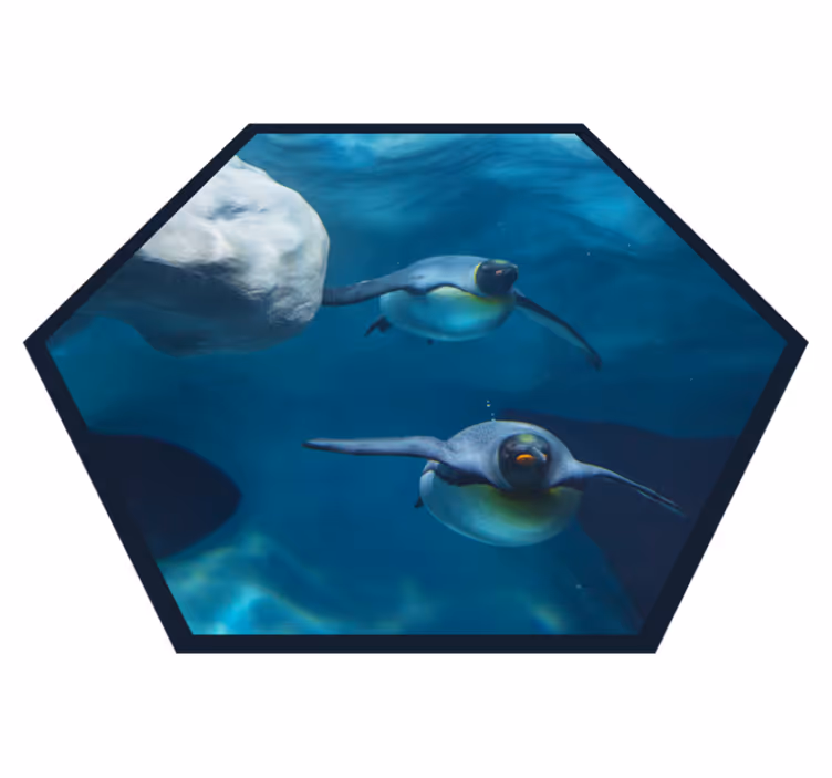 Swimming penguins animal rug - TenStickers