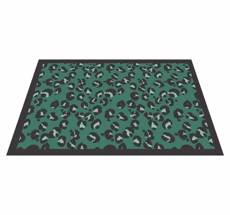 Sage Green Leopard print animal print vinyl rug - TenStickers