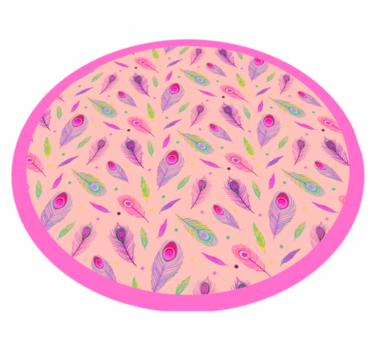 COLORFUL FEATHER PATTERN nature vinyl rug - TenStickers