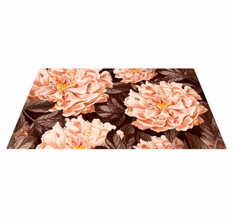 Elegant Flower Blooms floral vinyl rug - TenStickers