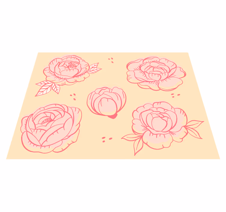 Pink Floral Arrangement floral vinyl rug - TenStickers