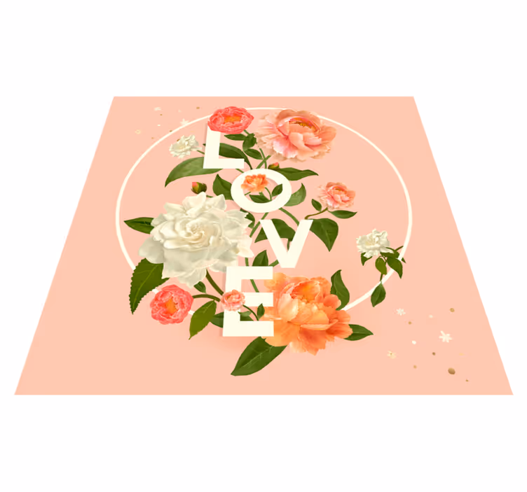 Love flowers design teenage bedroom vinyl rug - TenStickers