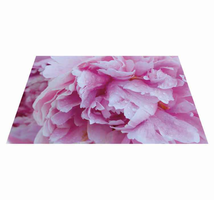Roseate Peony Bloom floral vinyl rug - TenStickers