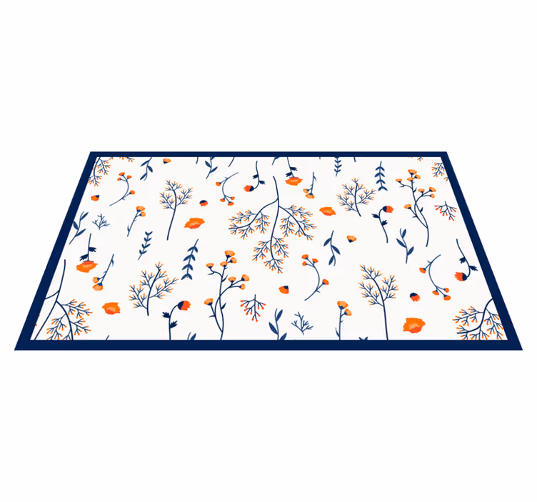 Wild flower pattern kitchen floor tiles - TenStickers