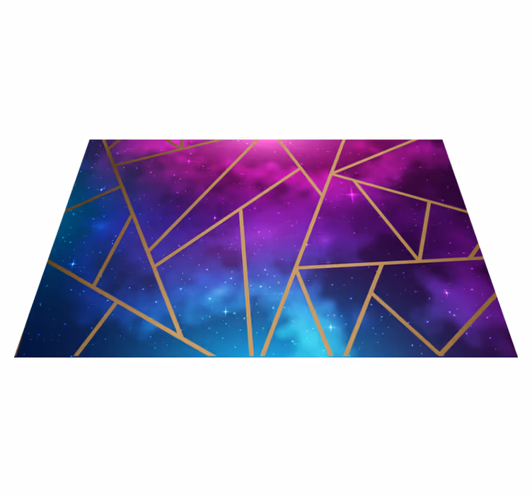 Cosmic blue and purple pattern geometric vinyl rug - TenStickers