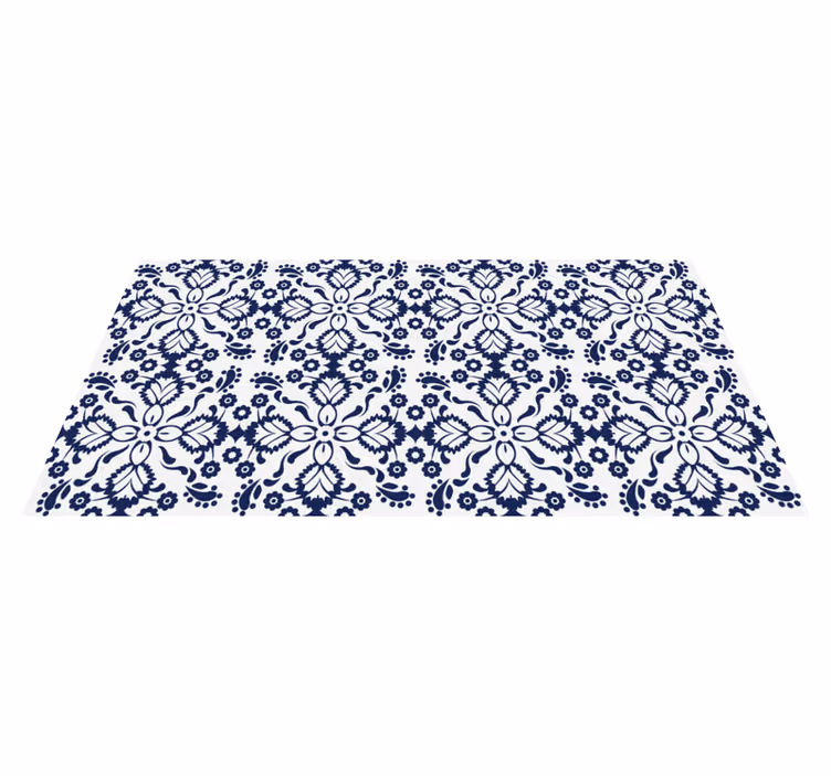 Yard navy blue tile carpet - TenStickers