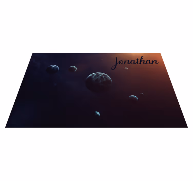 Celestial design with name teenage bedroom vinyl rug - TenStickers