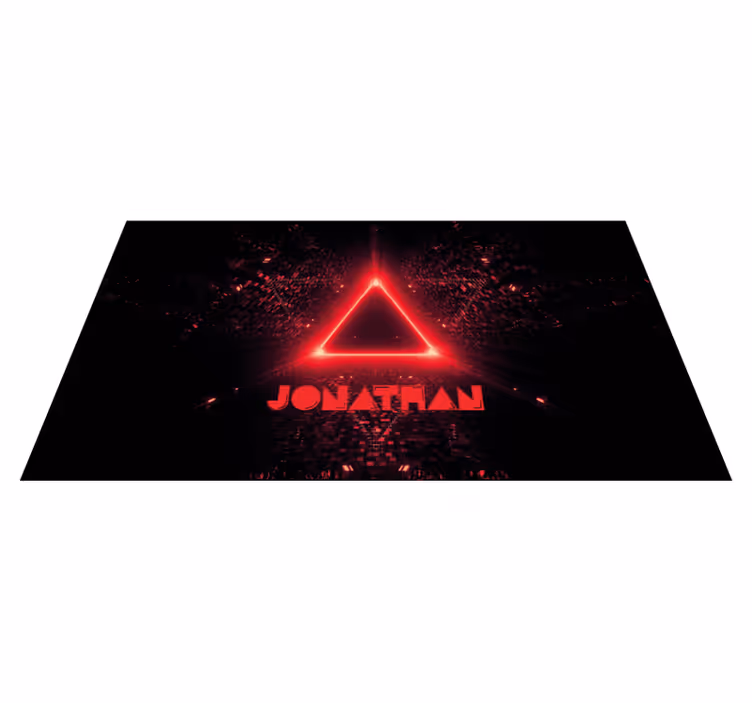Neon triangle with name teenage bedroom vinyl rug - TenStickers