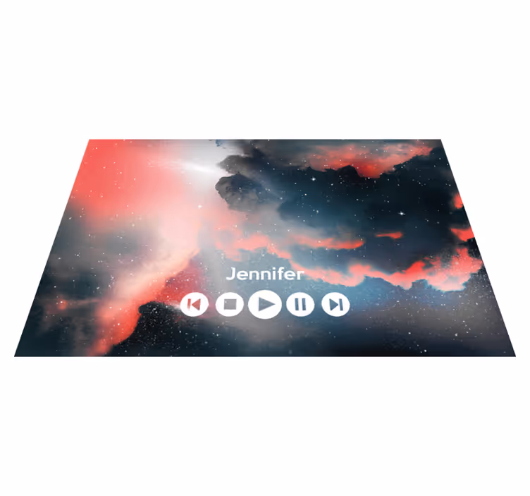 Outer space custom music teenage bedroom vinyl rug - TenStickers