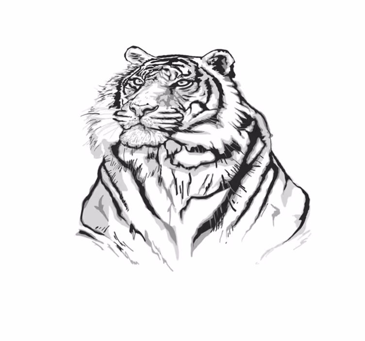 TIGER ARTISTIC PORTRAIT animal print vinyl rug - TenStickers