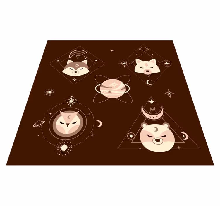 Nordic wolf kids vinyl rug - TenStickers