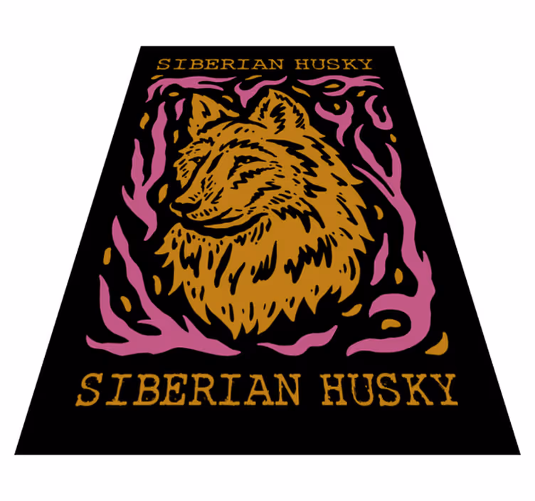Wolf with name personalized vinyl mat - TenStickers