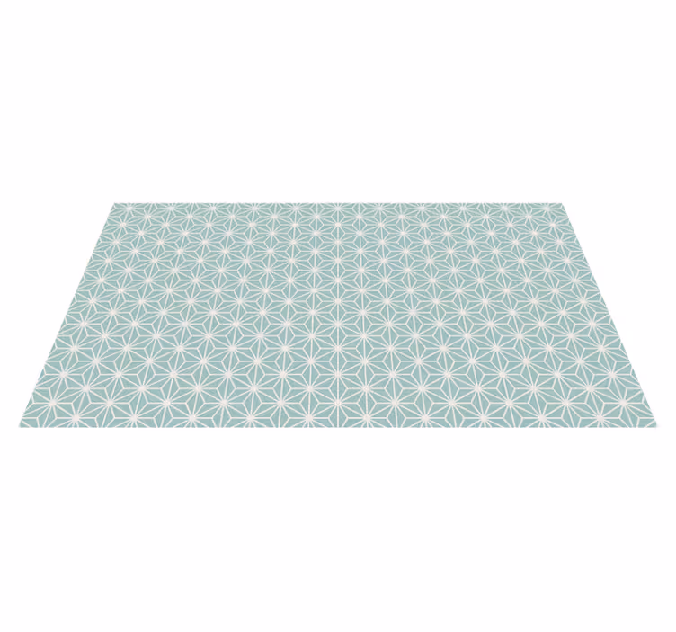 Green star burst geometric vinyl rug - TenStickers