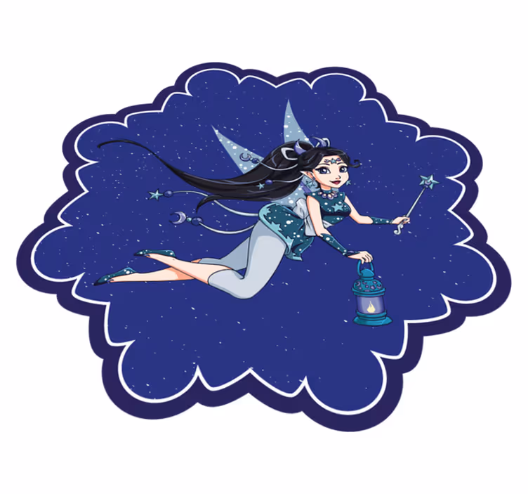 Fairy Night Sky kids vinyl rug - TenStickers
