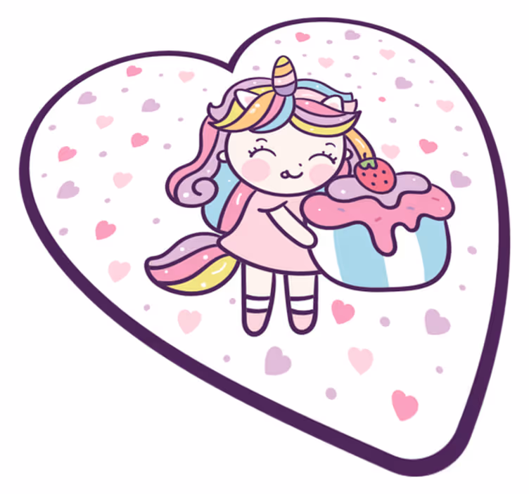Cute Unicorn Treat kids vinyl rug - TenStickers