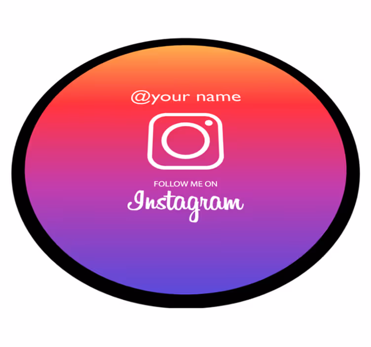 Personalised follow me on Instagram mat - TenStickers