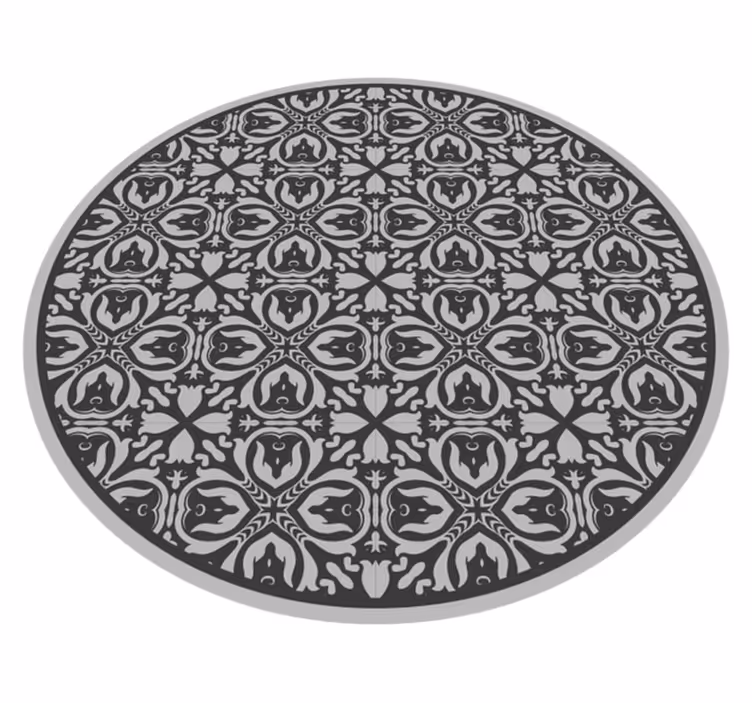 Geometric Floral Motifs texture vinyl rug - TenStickers