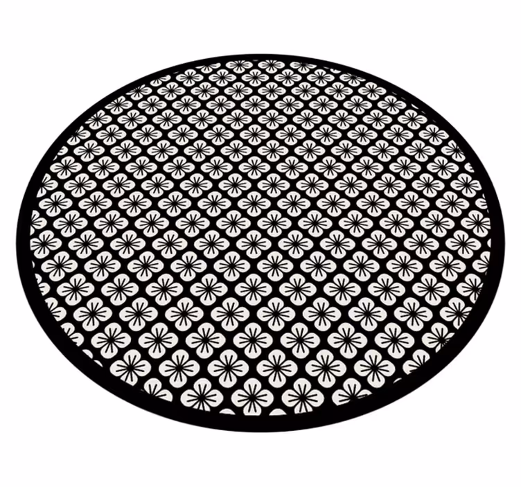 Black Floral Arrangement floral vinyl rug - TenStickers